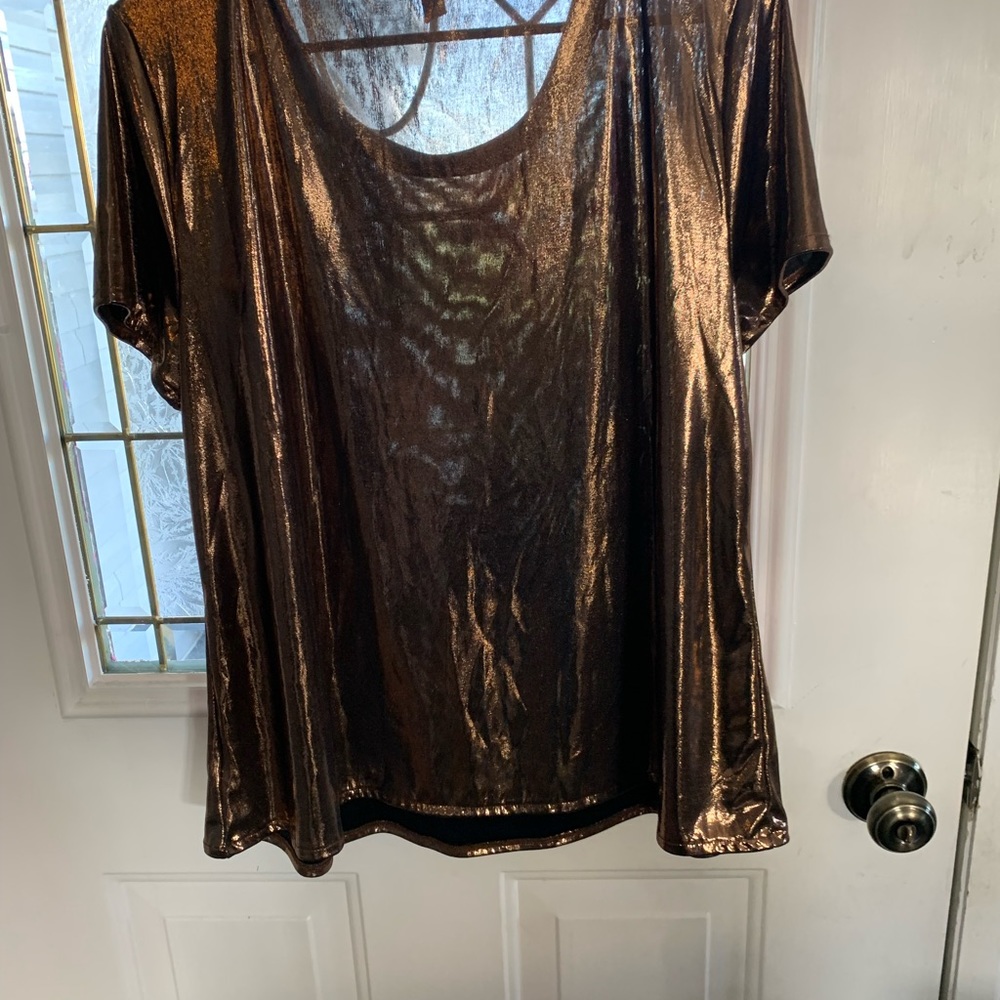 Shiny metal torrid tee